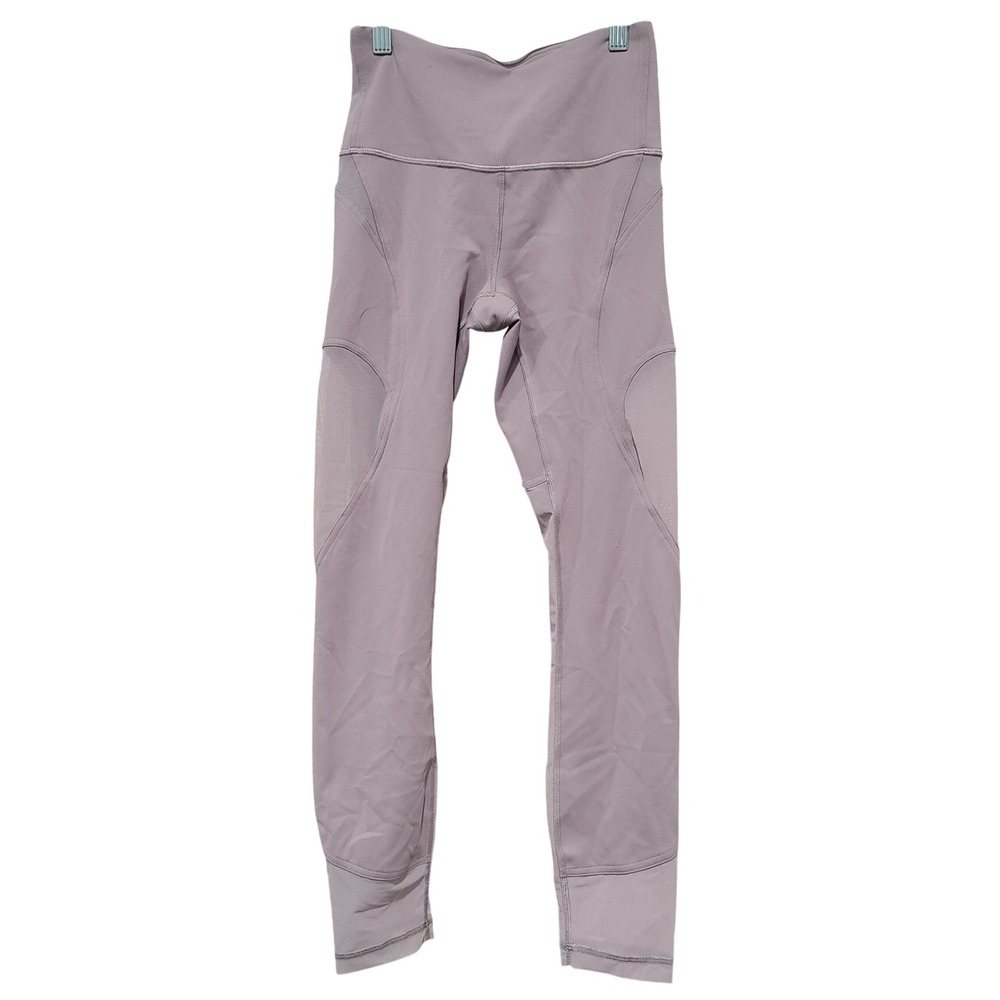 Lululemon Train Times 7/8 Leggings High Rise Mesh Lavender Mauve LW5FMWS Size 4